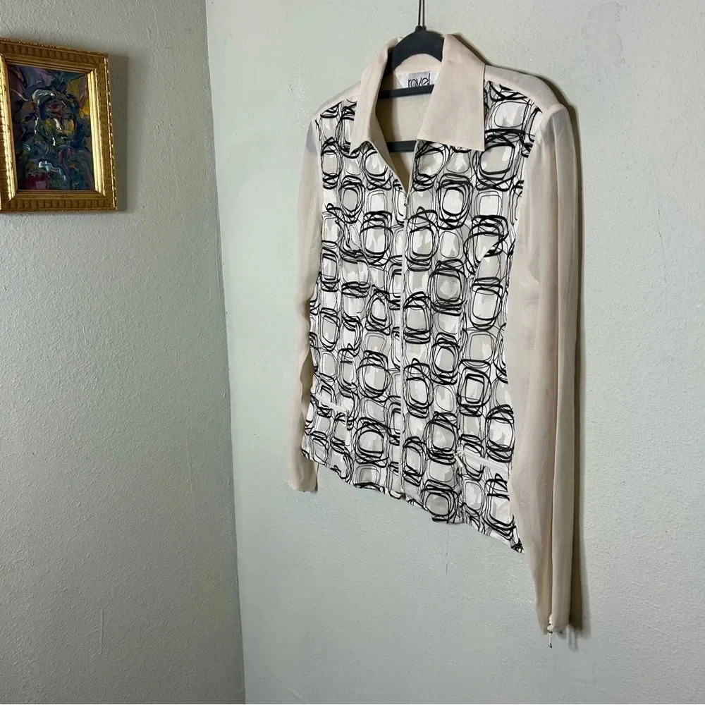 Ravel Silk Zip Up Blouse Size Small - Picture 7 of 7